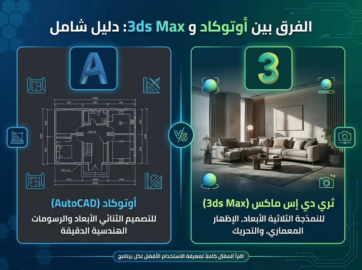 الفرق بين الاوتوكاد و 3d max واستخدام كل برنامج